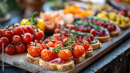 Delicious Roasted Cherry Tomatoes Bruschetta Appetizer