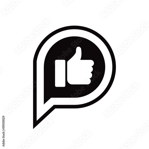 Like feedback sign on transparent background