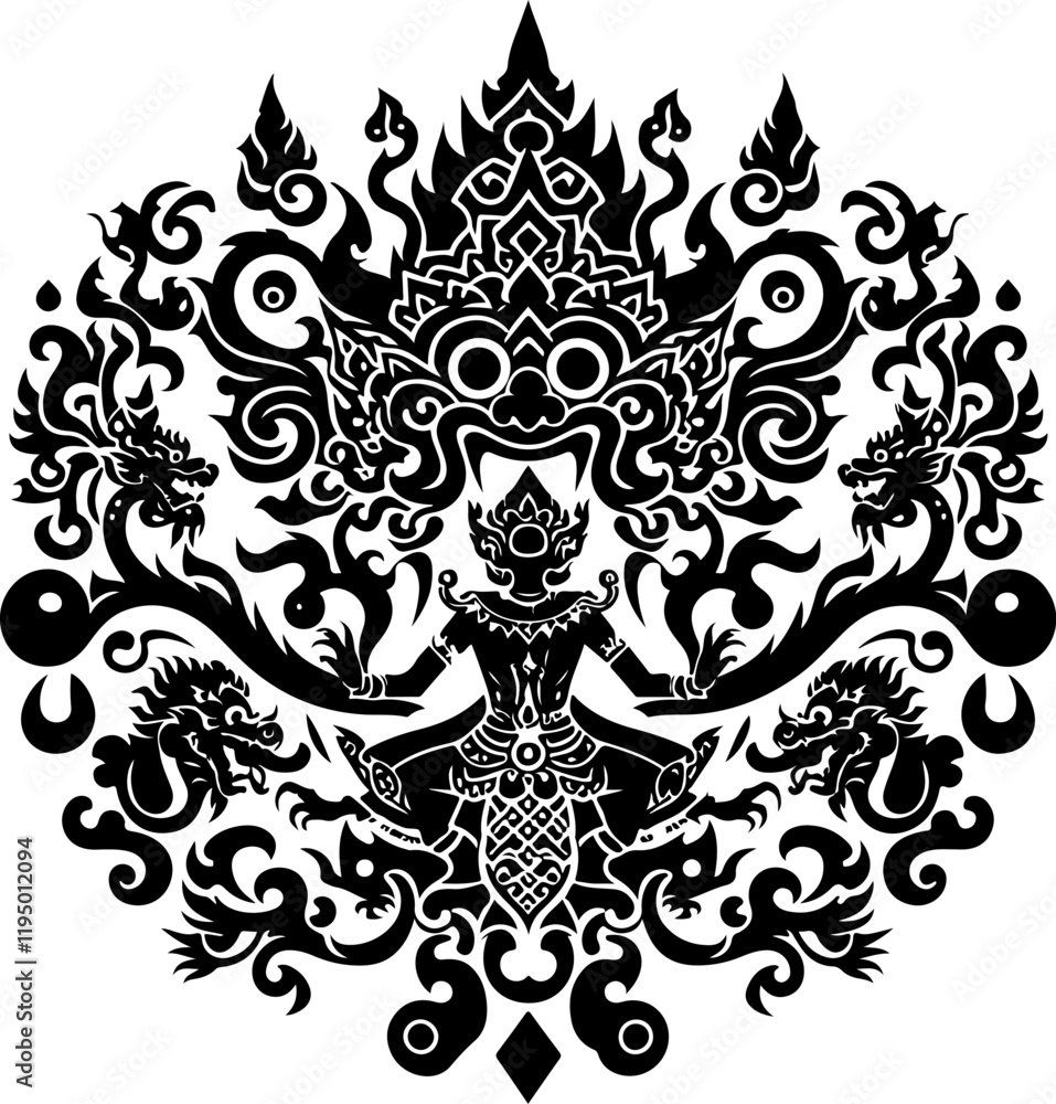 vector illustration design icon logo symbol wayang god goddess animal mystic ethnic traditional classic vintage with ornament.eps vector illustration design icon logo symbol wayang god goddess animal mystic ethnic traditional classic vintage with ornament.eps