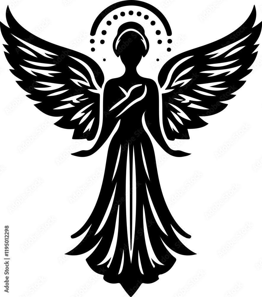 vector illustration logo icon design human symbol beautiful holy angel with wide wings.eps vector illustration logo icon design human symbol beautiful holy angel with wide wings.eps