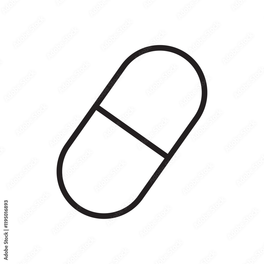 Capsule icon Thin line vector