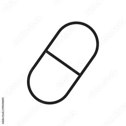 Capsule icon Thin line vector