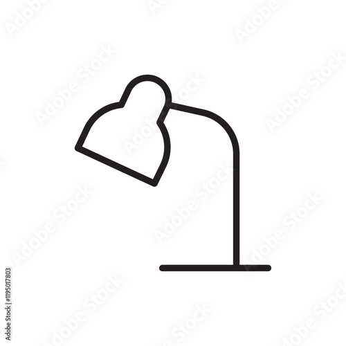 Desk lamp icon Thin line vector