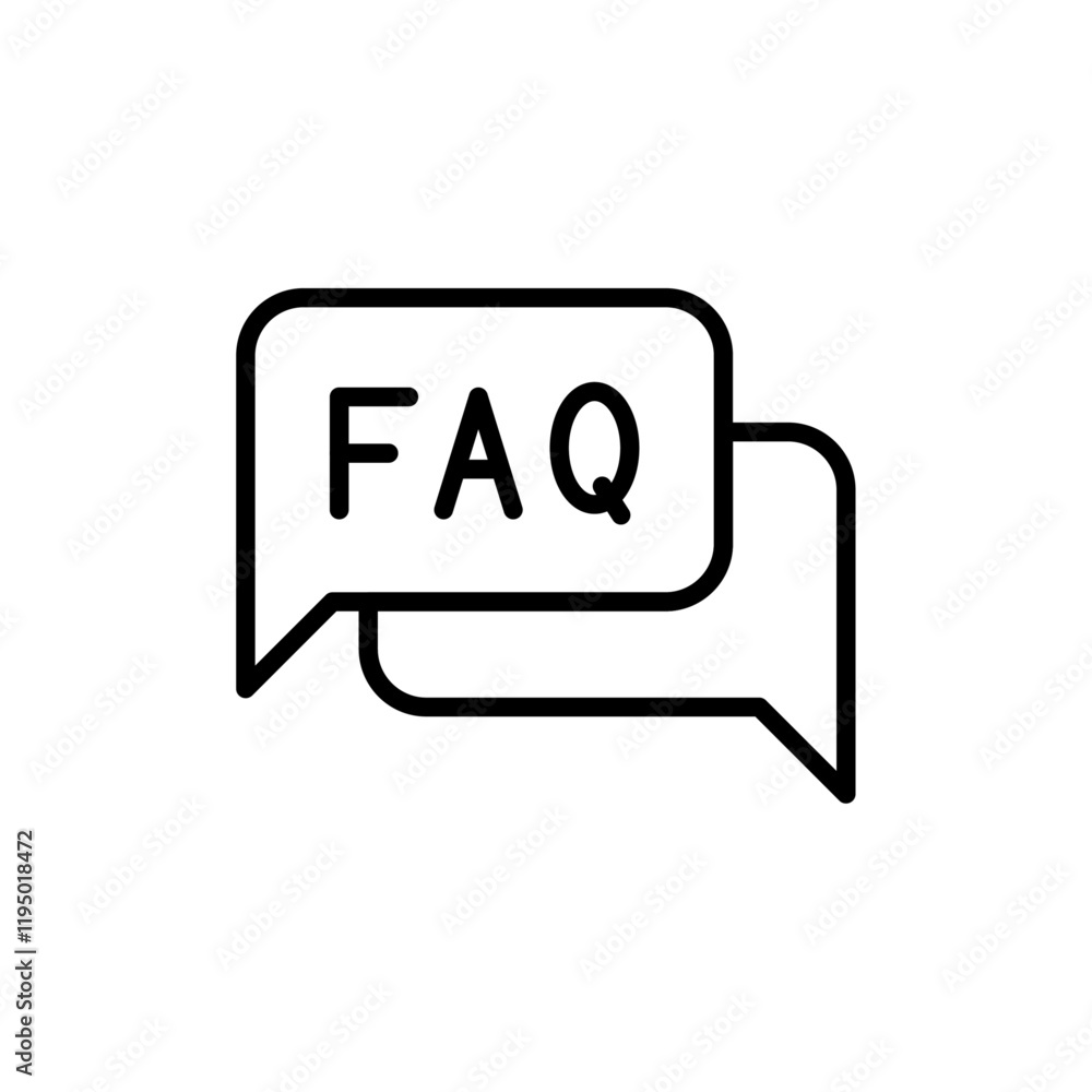 Naklejka premium FAQs icon Thin line vector