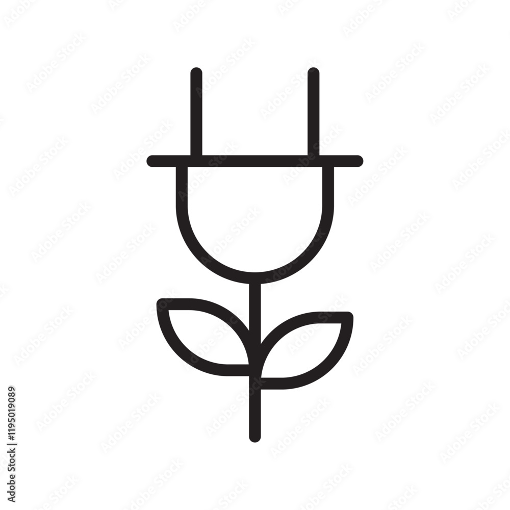 Green energy icon Thin line vector Green energy icon Thin line vector