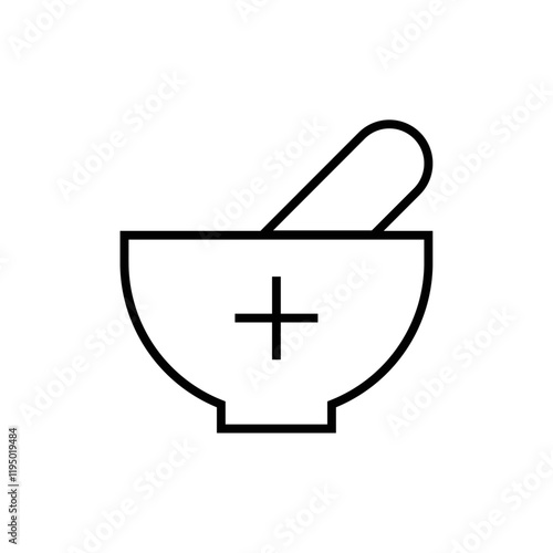 Herbal medicine icon Thin line vector