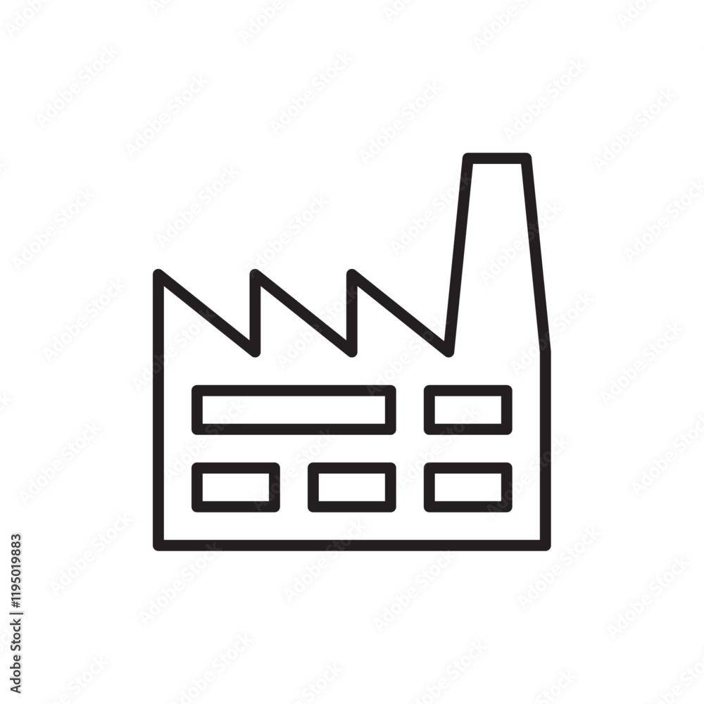 Industrial factory icon Thin line vector Industrial factory icon Thin line vector