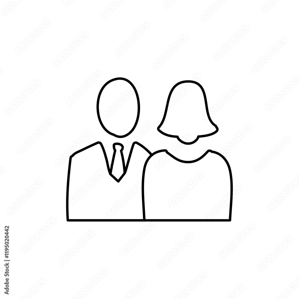 Man and woman icon Thin line vector Man and woman icon Thin line vector