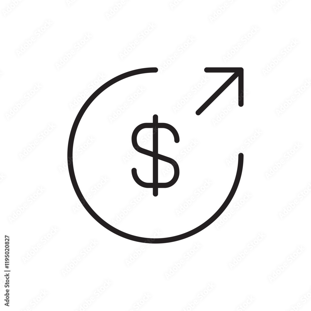 Money transfer icon Thin line vector Money transfer icon Thin line vector