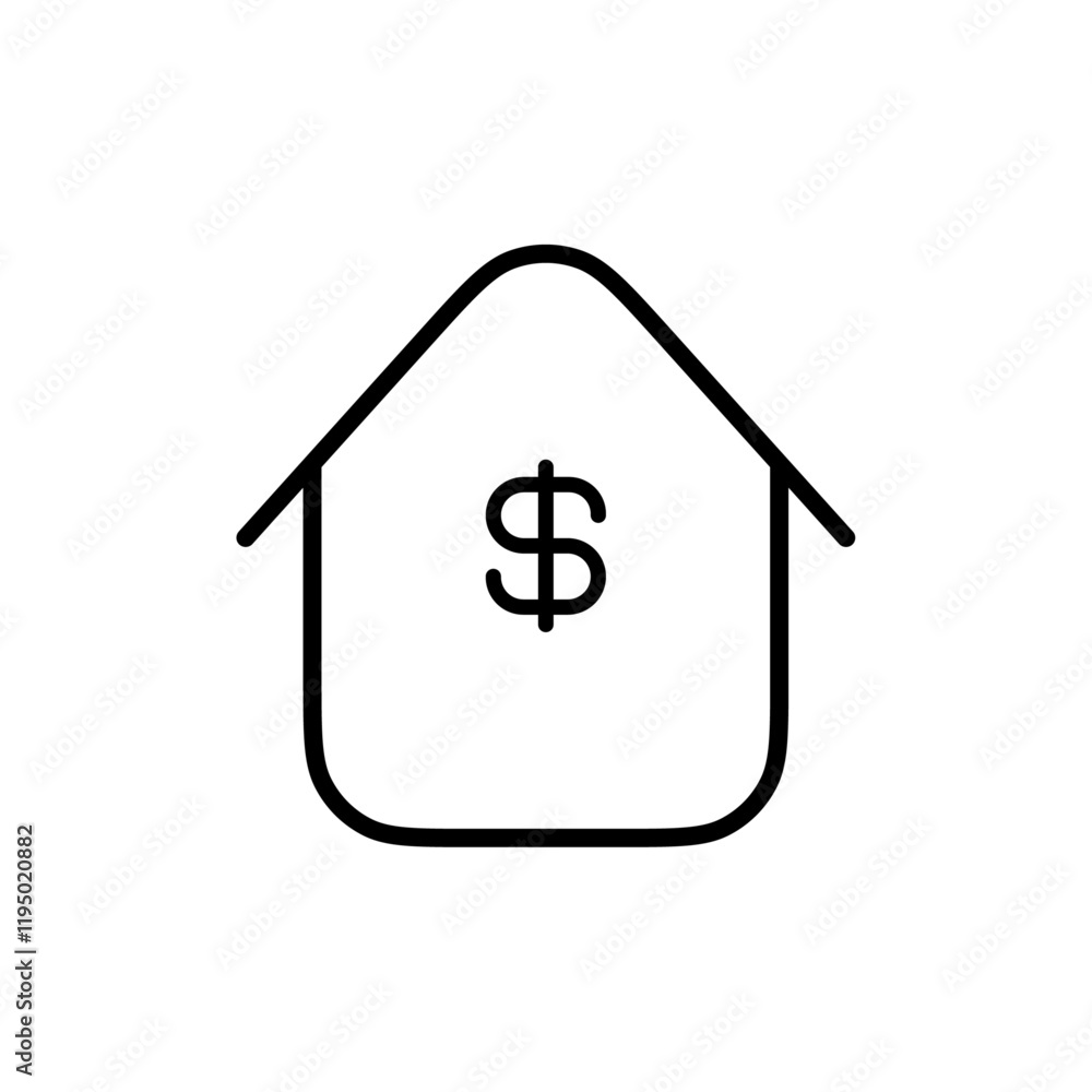 Mortgage icon Thin line vector Mortgage icon Thin line vector