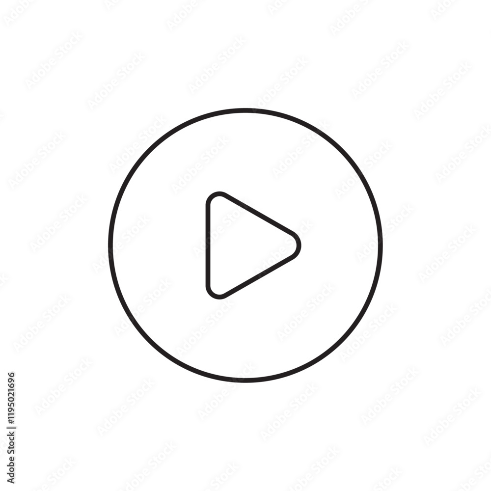 Play icon Thin line vector Play icon Thin line vector