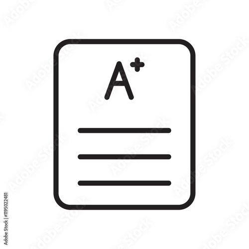 Report card icon Thin line vector