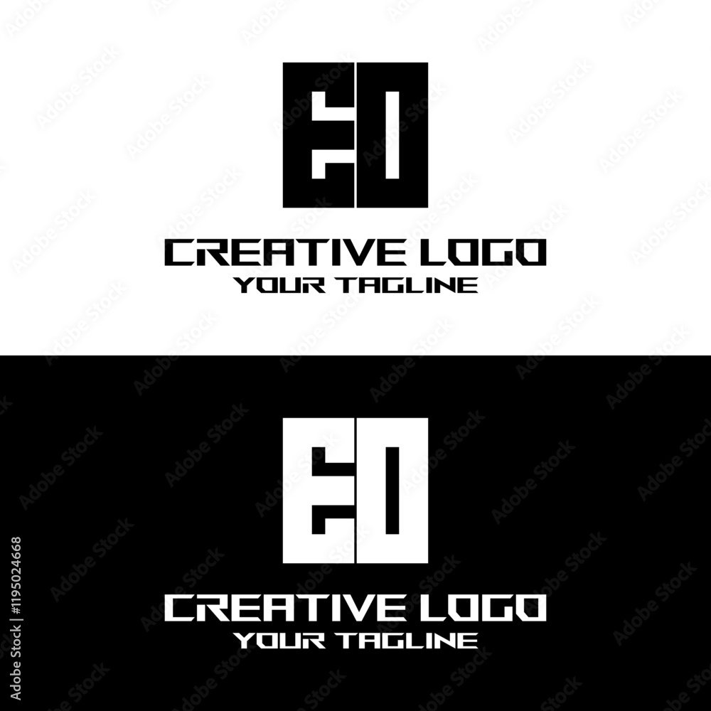 Obraz premium creative letter logo eo design vector