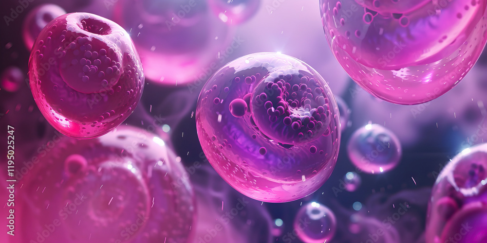 Digital Rendering of Pink Spheres with Internal Structures Digital Rendering of Pink Spheres with Internal Structures