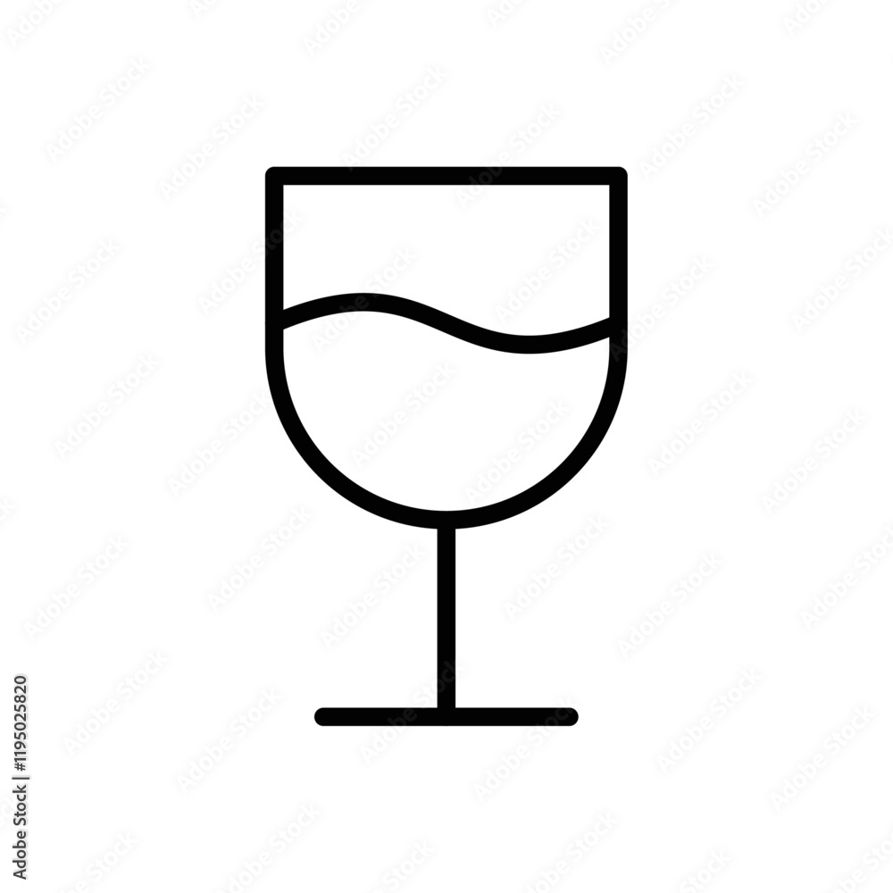 Wine glass icon Thin line vector Wine glass icon Thin line vector