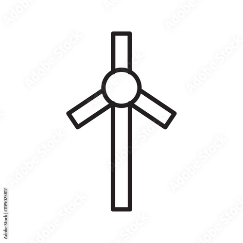 Wind turbine icon Thin line vector