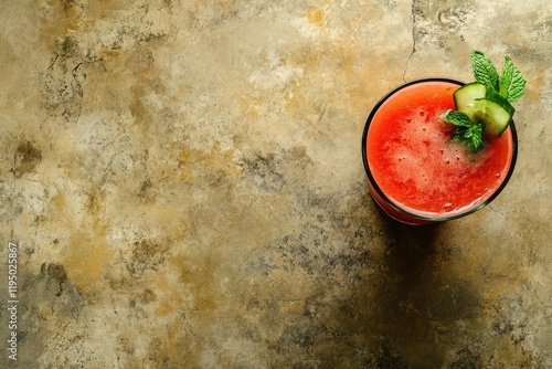 Refreshing Watermelon Cucumber Mint Juice Drink photo