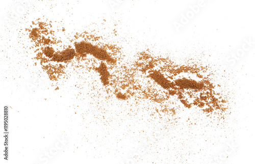 Photography Garam masala ground flying, minced spice blend, isolated on white, clipping