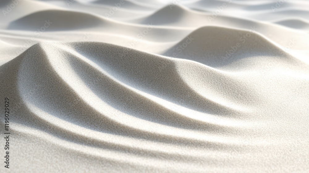 Fine pale gray sand texture illuminated softly in a tranquil setting, capturing the beauty of natural formations and light play during the early morning hours Fine pale gray sand texture illuminated softly in a tranquil setting, capturing the beauty of natural formations and light play during the early morning hours