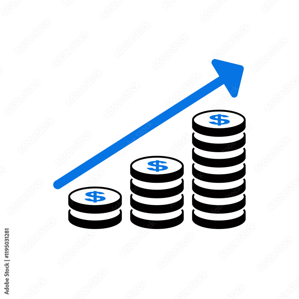 Money growth sign on transparent background Money growth sign on transparent background