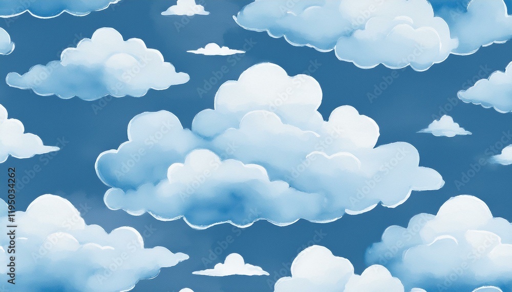seamless sky pattern featuring a single soft watercolor cloud ideal for fabric design and home decor seamless sky pattern featuring a single soft watercolor cloud ideal for fabric design and home decor