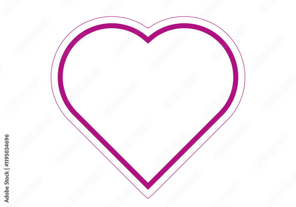 Corazón de trazo rosa grueso y delgado Corazón de trazo rosa grueso y delgado