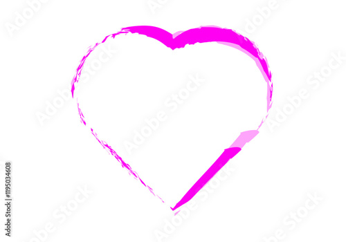 Corazón hecho de trazado de pincel rosa