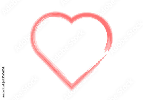 Corazón rojo de marco de trazo de pincel