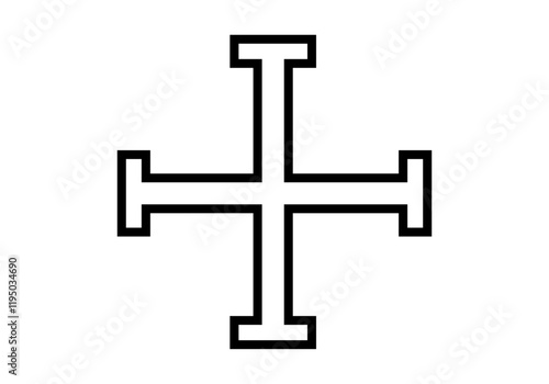 Icono negro de crucifijo en fondo blanco