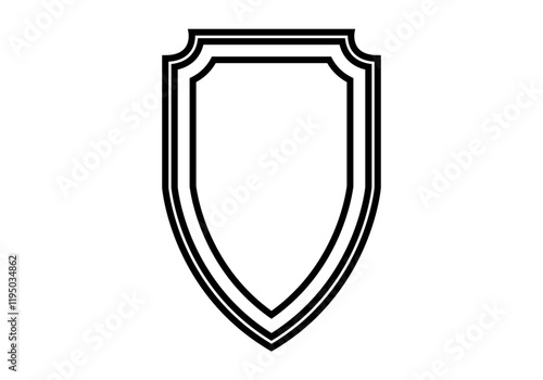 Icono negro de escudo con varios trazos