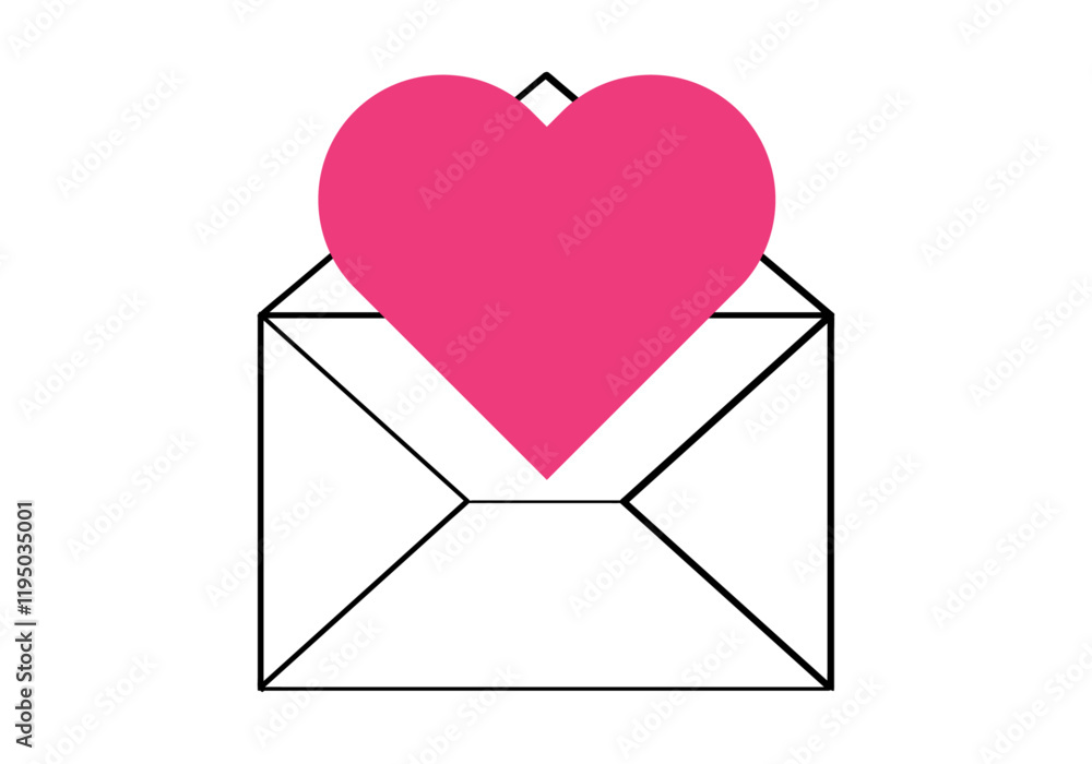 Icono de sobre de carta con carta representando carta de amor Icono de sobre de carta con carta representando carta de amor