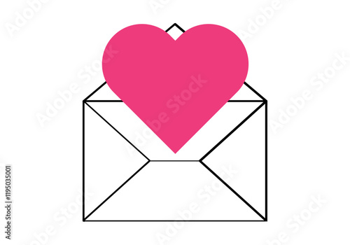 Icono de sobre de carta con carta representando carta de amor