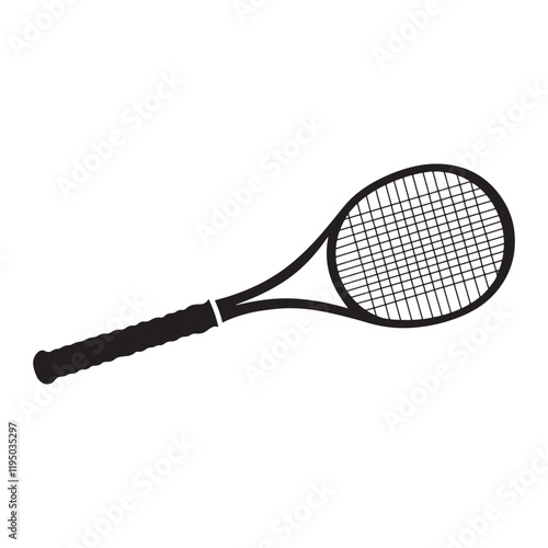 tennis racket silhouette vector icon illustration