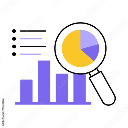 Statistical Analysis – Graph and Magnifying Glass Representing Data Insights and Patterns