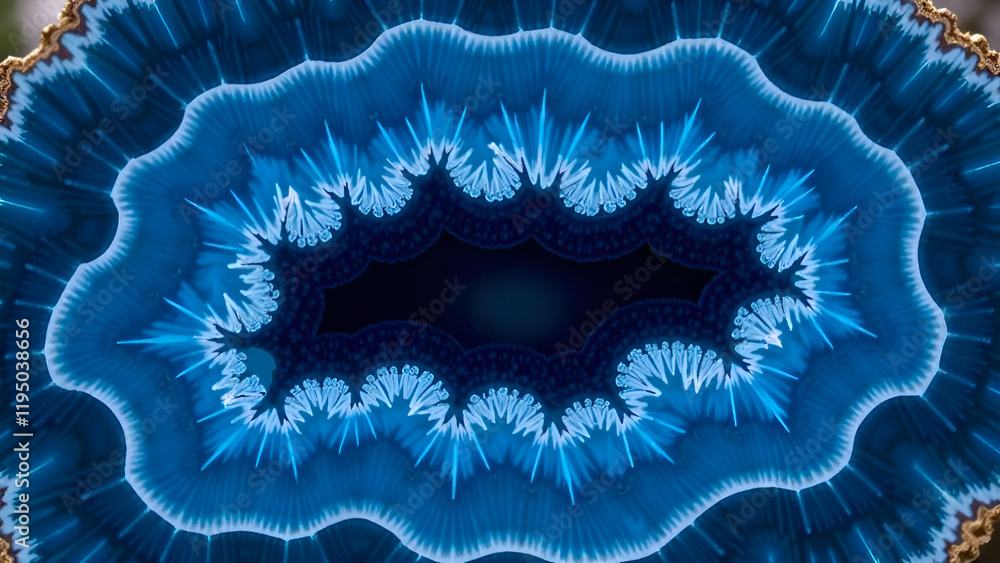 Abstract Background. A unique piece of blue rock that features a noticeable hole right in the middle, captivating and intriguing to behold