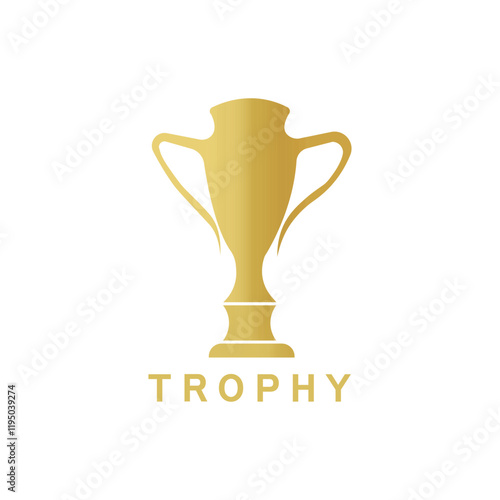 Trophy vector logo icon.champions trophy logo icon for winner award logo template