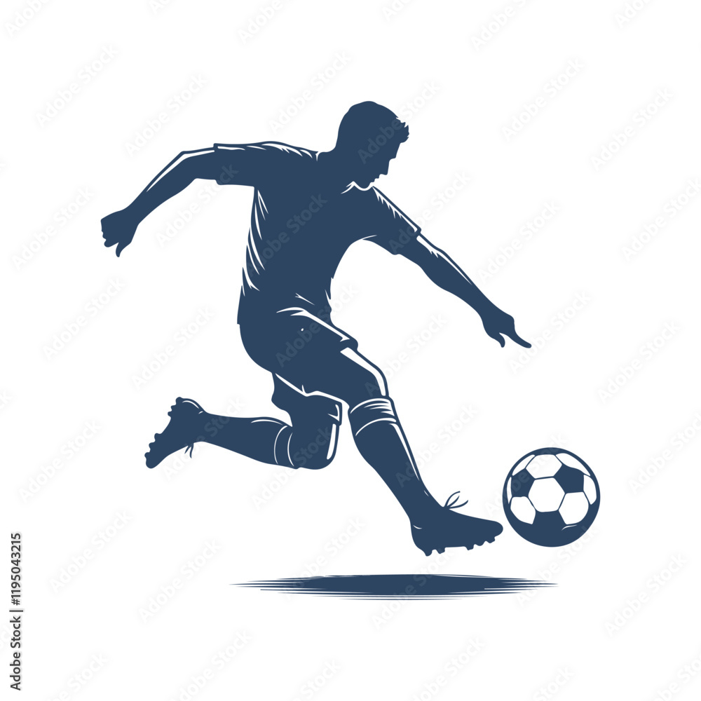 Fototapeta premium Soccer Player Silhouette Vector Illustration