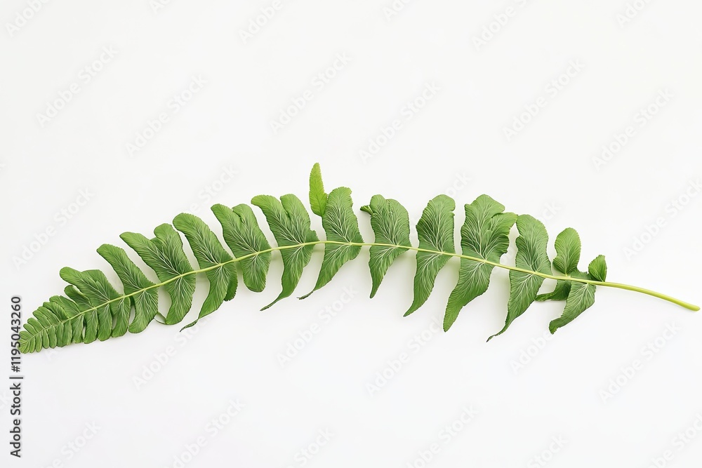 Naklejka premium Delicate fern leaf elegantly displayed against minimalist backgr