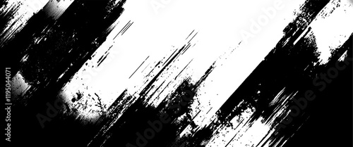 Vector grunge brush strokes texture rough black scratches for wallpaper, paint splatter template, dirt banner, watercolor design.