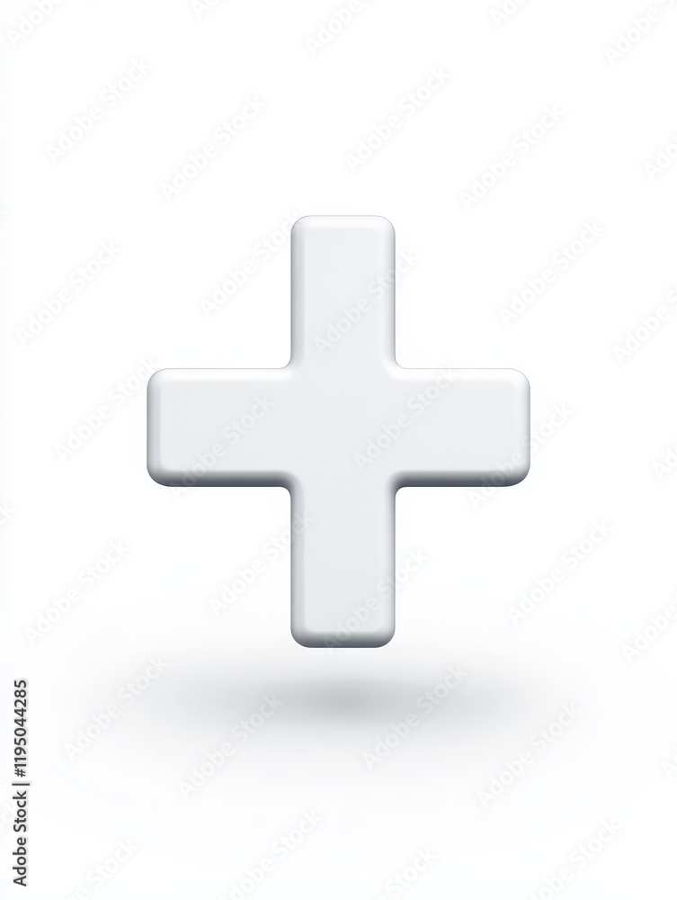 Clean symbol with rounded ends floating against a solid background, representing positivity and wellness in a modern design context Clean symbol with rounded ends floating against a solid background, representing positivity and wellness in a modern design context