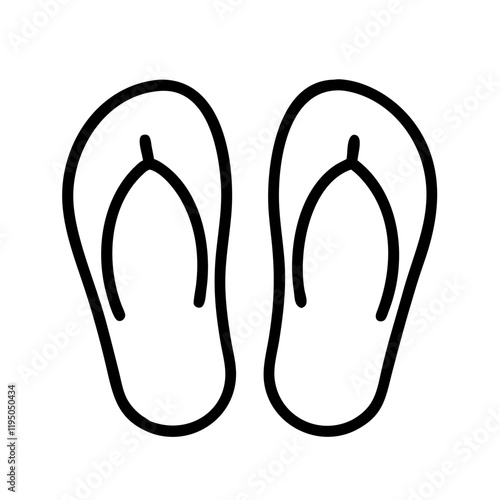 flip flops icon, flip flops line art - simple line art of flip flops, perfect for flip flops logos and icons and themed design 