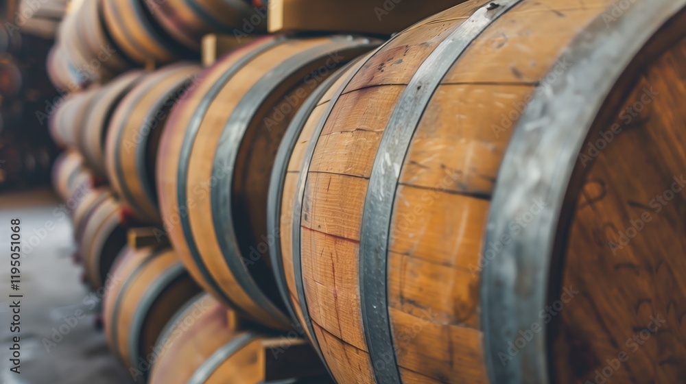 wine cellar with many barriques and casks for aging red wine. Wine cellar with wooden barrels. Winery. Wine production.
wine cellar with many barriques and casks for aging red wine. Wine cellar with wooden barrels. Winery. Wine production.