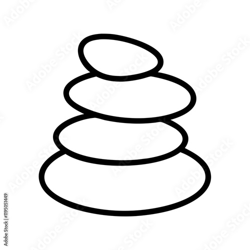 pebble rock stack icon, pebble rock stack line art - simple line art of pebble rock stack, perfect for pebble rock stack logos and icons and themed design  photo