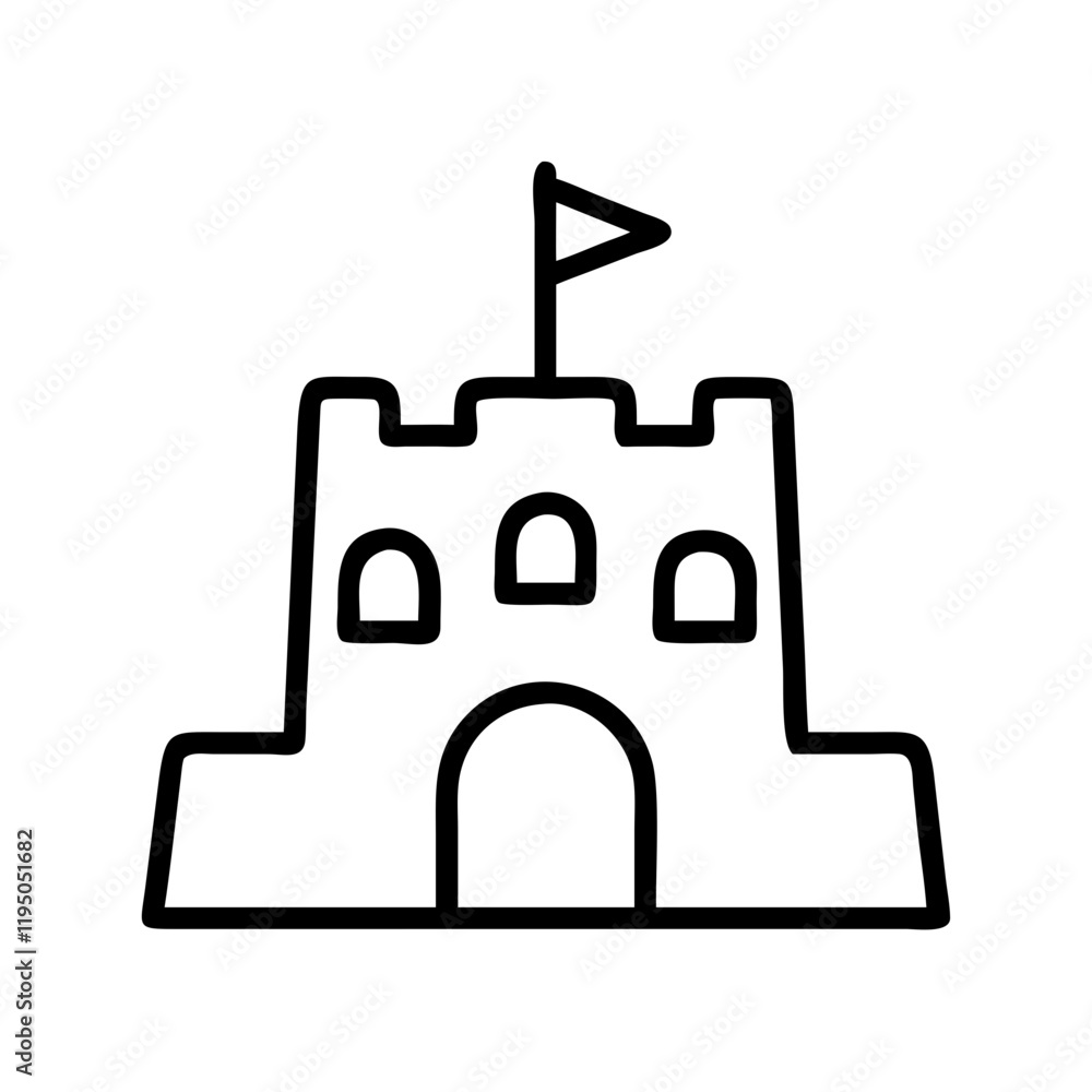 sandcastle icon, sandcastle line art - simple line art of sandcastle, perfect for sandcastle logos and icons and themed design sandcastle icon, sandcastle line art - simple line art of sandcastle, perfect for sandcastle logos and icons and themed design