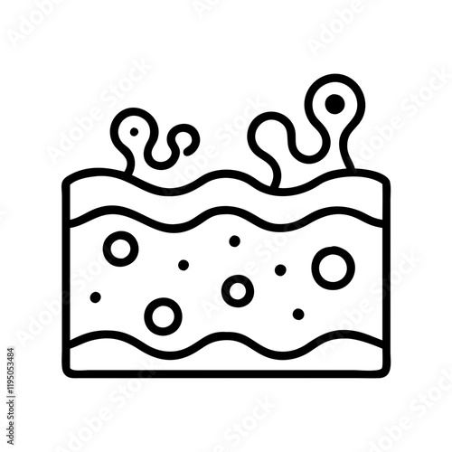 tide pool icon, tide pool line art - simple line art of tide pool, perfect for tide pool logos and icons and themed design 