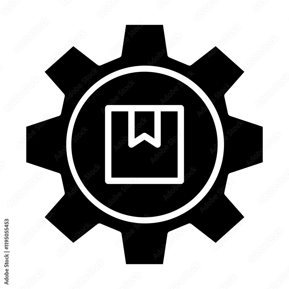 Box In the Gear Vector Glyph Icon Design Box In the Gear Vector Glyph Icon Design