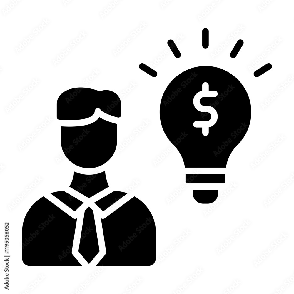 Business Idea Vector Glyph Icon Design Business Idea Vector Glyph Icon Design