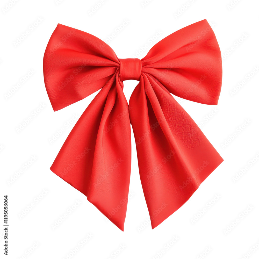 Fototapeta premium Elegant Red Satin Bow: A Festive and Decorative Ribbon Knot