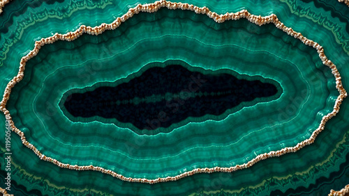 Obraz na płótnie Abstract Background. A unique piece of green rock that features a noticeable hole right in the middle, captivating and intriguing to behold w salonie