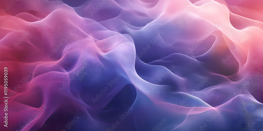 Fototapeta premium Abstract Purple and Blue Swirls: A mesmerizing abstract artwork featuring flowing, ethereal swirls of purple and blue hues. The colors blend seamlessly, creating a dreamy, otherworldly atmosphere.